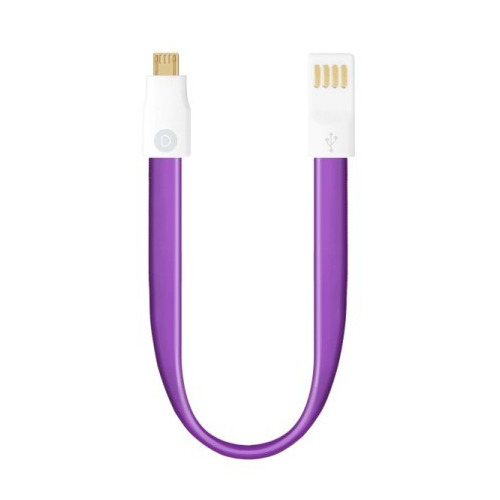 USB кабель Deppa microUSB плоский, магнит 0.23м Violet фото 