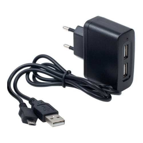 Сетевое зарядное устройство InterStep 2USB + кабель micro USB 1000mAh фото 
