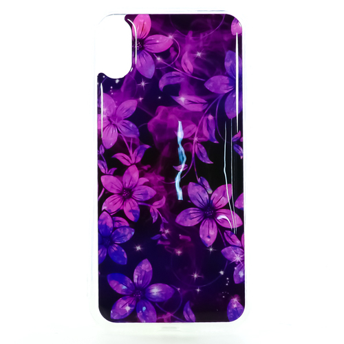 Накладка силиконовая IceTwice iPhone X Purple flowers №1195 фото 
