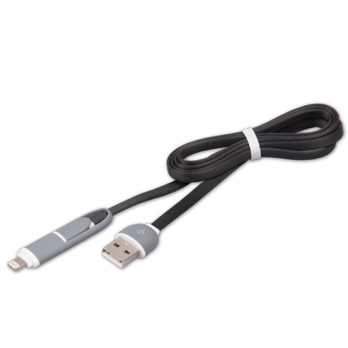 USB кабель Ritmix RCC-200 8-pin+microUSB 1m Black фото 