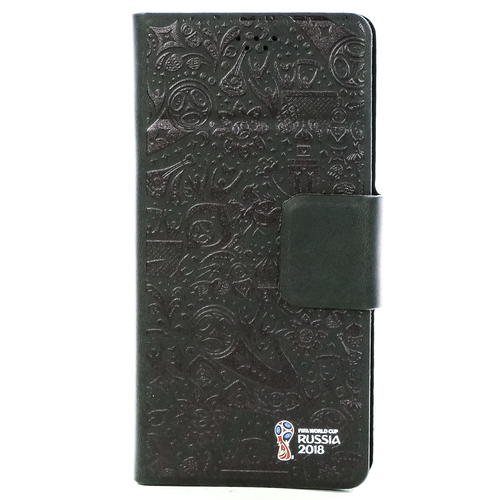 Чехол-книжка Deppa Wallet M универсальный (4.3"-5.5") FIFA Official Pattern Black фото 