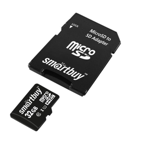 карта памяти SmartBuy microSD 32Gb (class 10) + sd адаптер