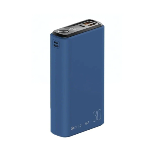 Внешний аккумулятор Olmio QS-30 30000mAh (micro/type-c/lightning) 20W QC3.0/PD LCD Dark Blue фото 