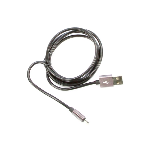 USB кабель Qumann USB microUSB двухсторонний 1m PVC оплетка,алюм. коннекторы Black фото 