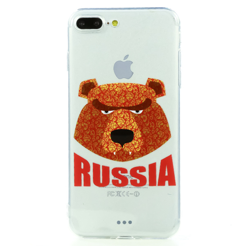 Накладка силиконовая BoraSCO ArtWorks iPhone 7 Plus/8 Plus Медведь с узором фото 